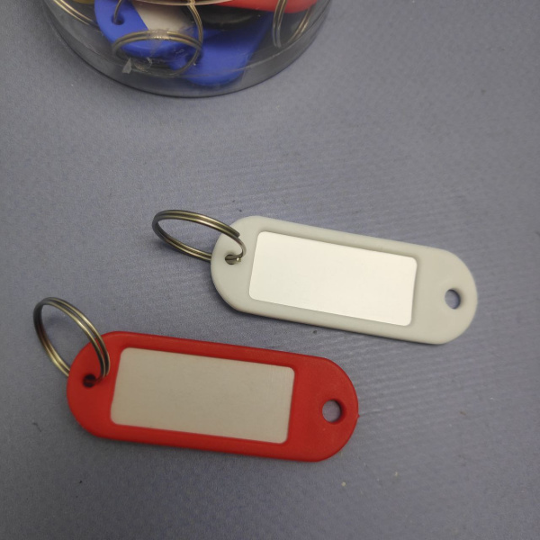 Набор бирок для ключей, 12 шт., МИКС ЦВЕТОВ, длина 58 мм, инфо-окно 35х15 мм, / Бирки